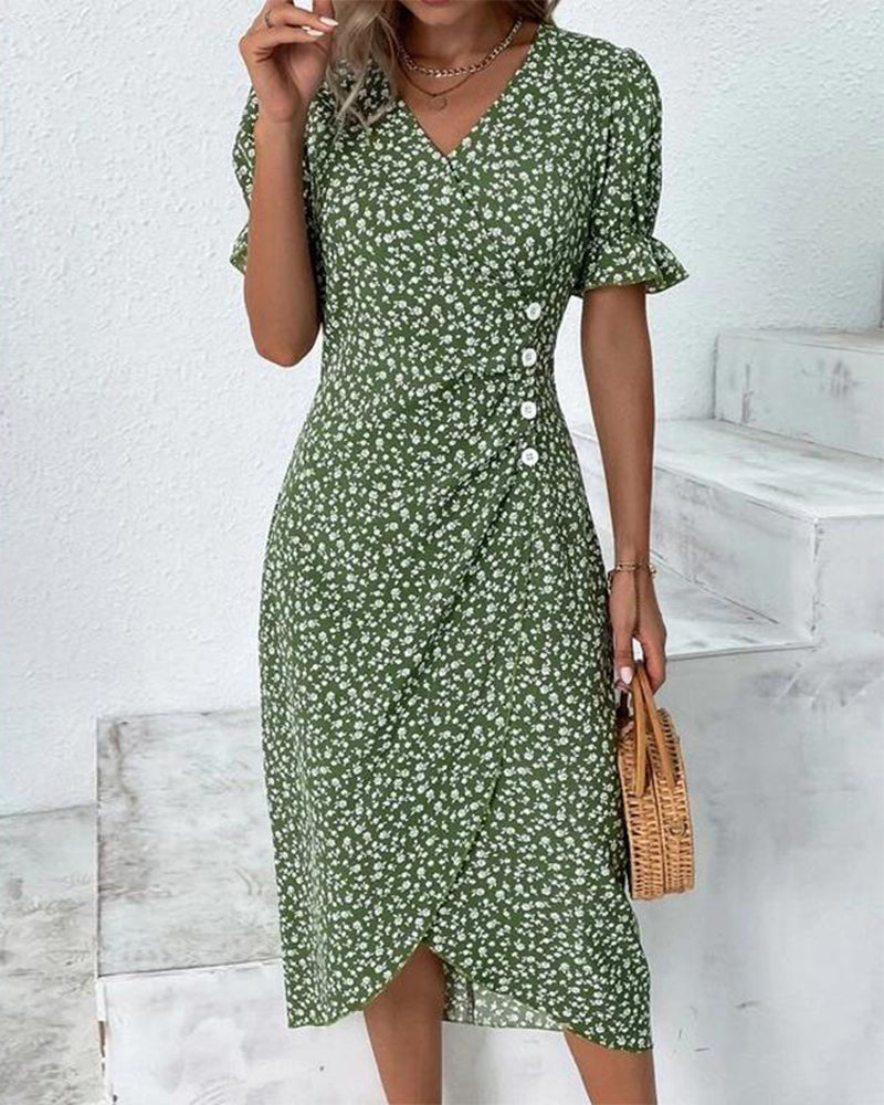 Margot | Bloemen zomerjurk with graceful tummy coverage