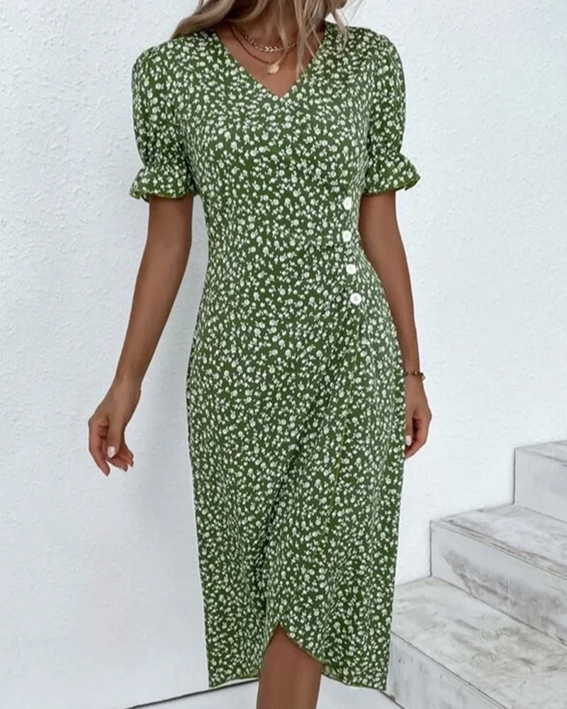 Margot | Bloemen zomerjurk with graceful tummy coverage