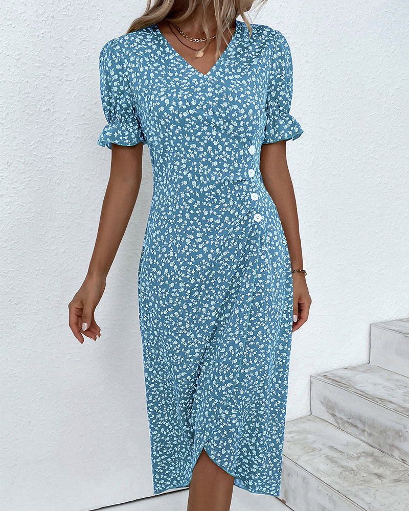 Margot | Bloemen zomerjurk with graceful tummy coverage