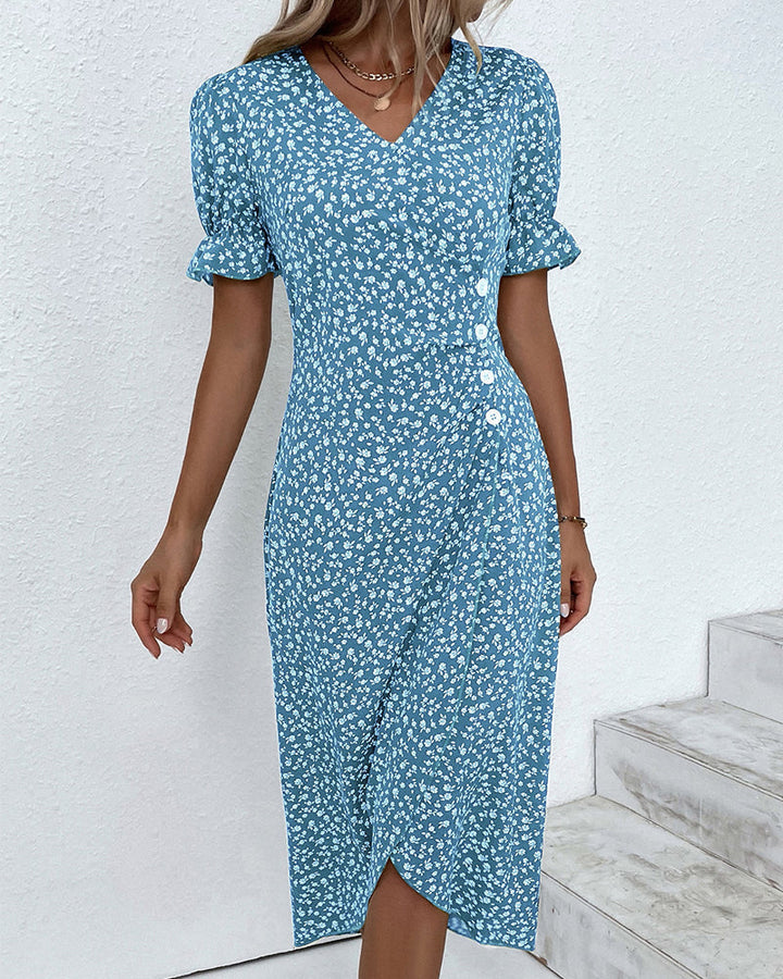 Margot | Bloemen zomerjurk with graceful tummy coverage