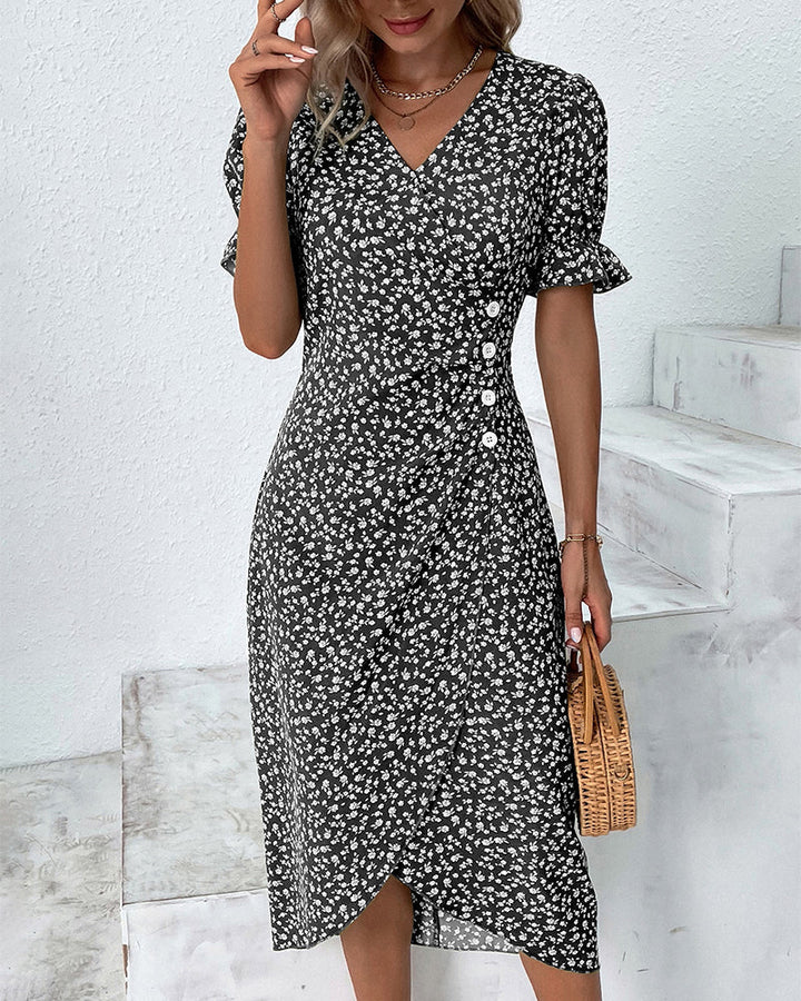 Margot | Bloemen zomerjurk with graceful tummy coverage