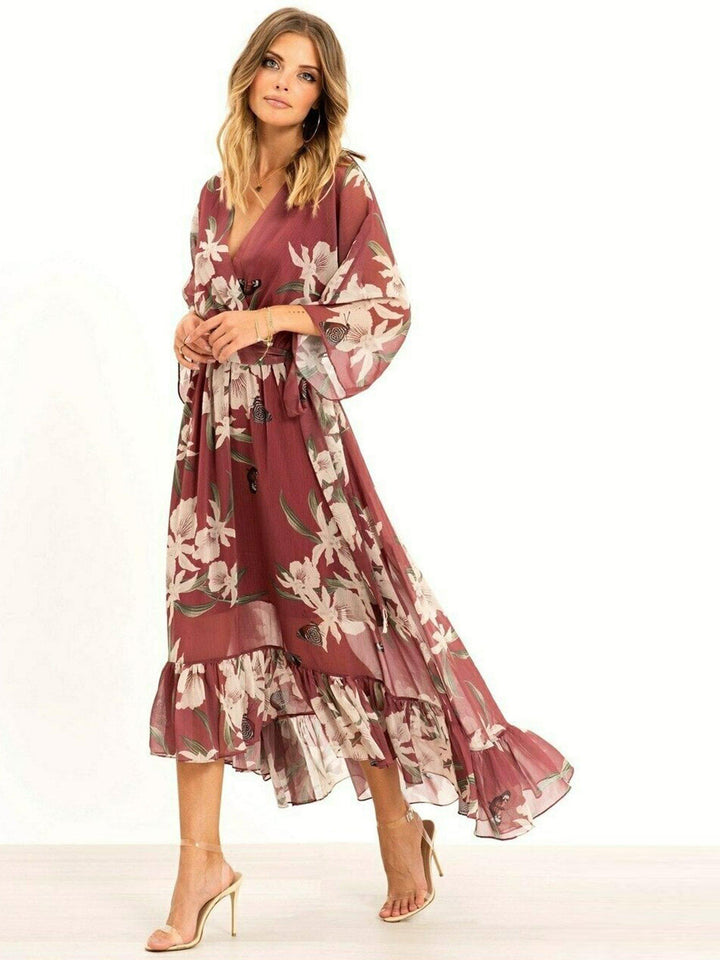 Yasmine™ | Elegante kimono midi jurk