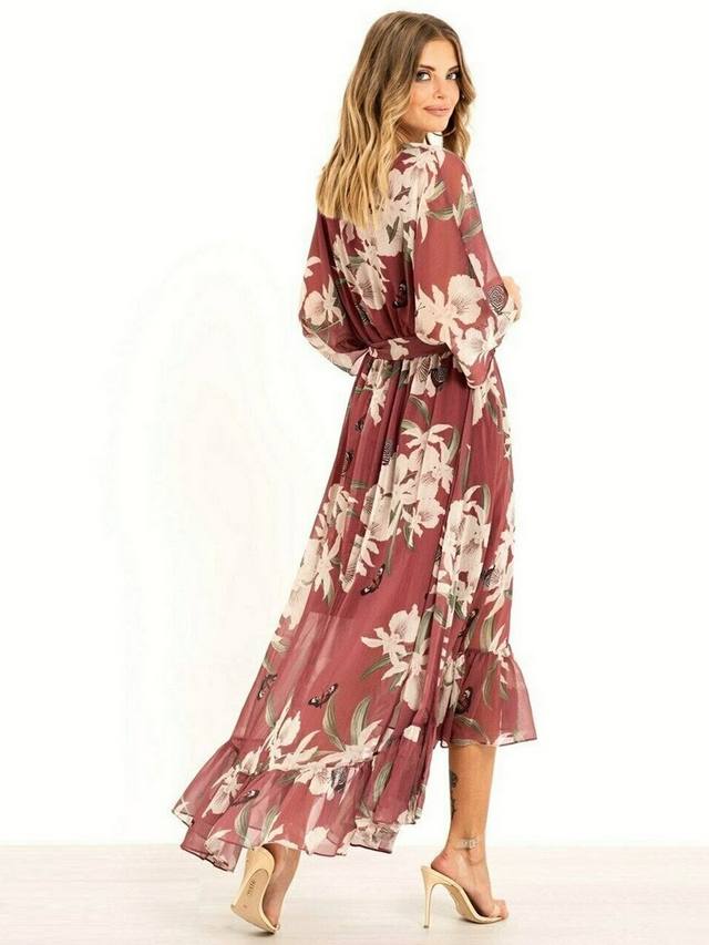 Yasmine™ | Elegante kimono midi jurk