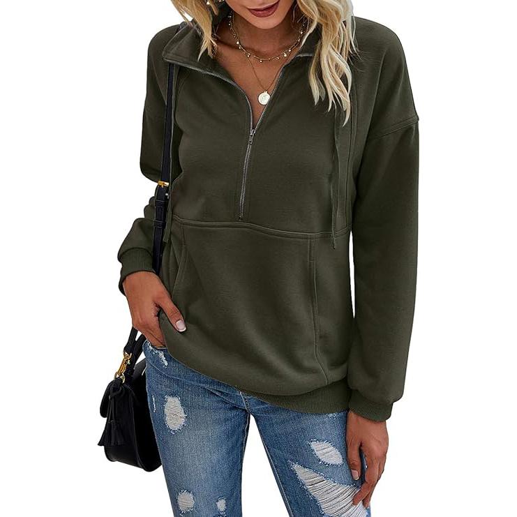 Annie™ | Lapel zip-up sweatshirt voor dames casual pullover