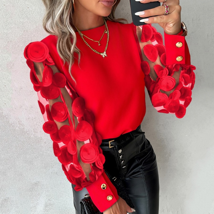Elise™ | Glamorous mesh sleeve top