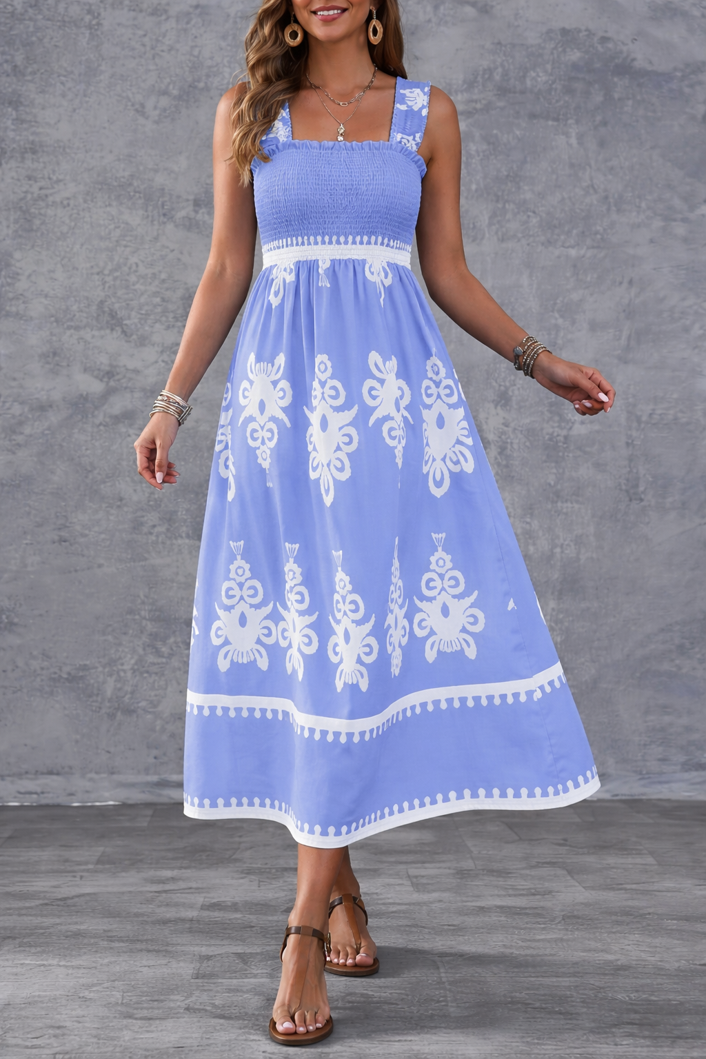 Valencia | Zonder mouwen square neck jurk