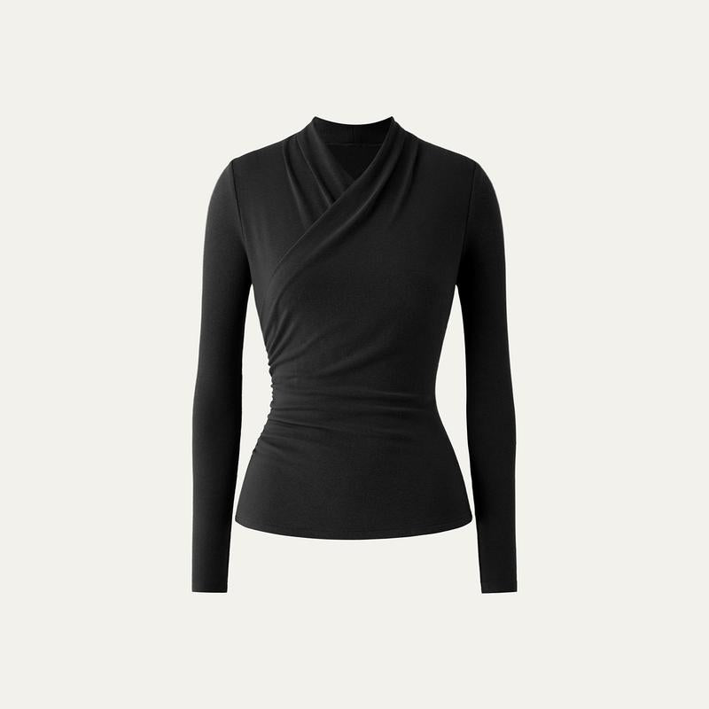 Nica™ | Simple surplice lange mouwen top medium length
