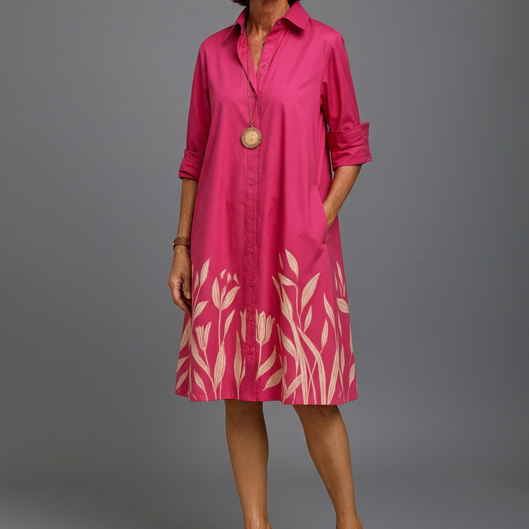 Amalina | Bloemen midi jurk