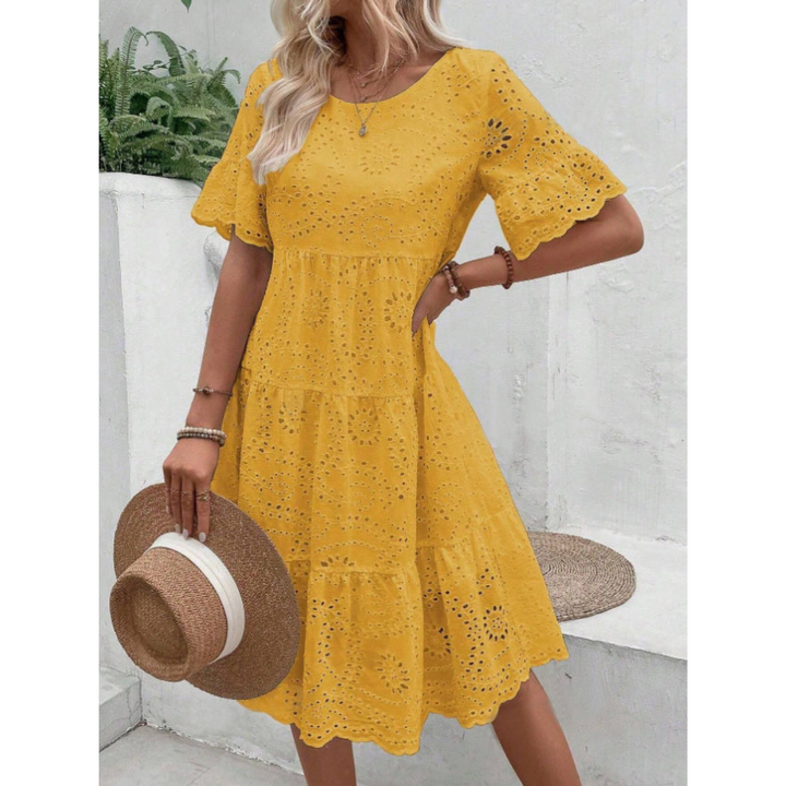 Raemi™ | Elegante ronde hals boho zomerjurk