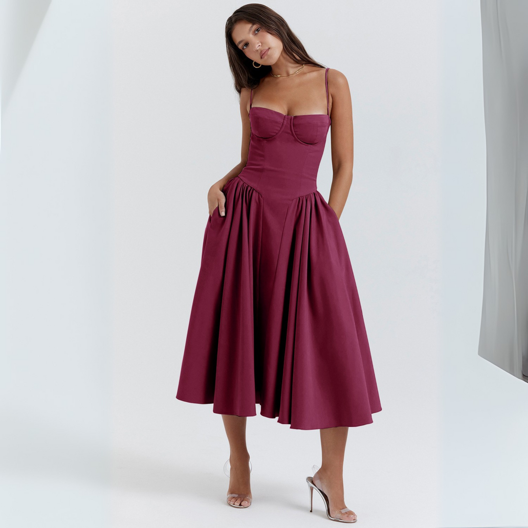 Trenta™ | Chique spaghetti strap bodycon midi jurk