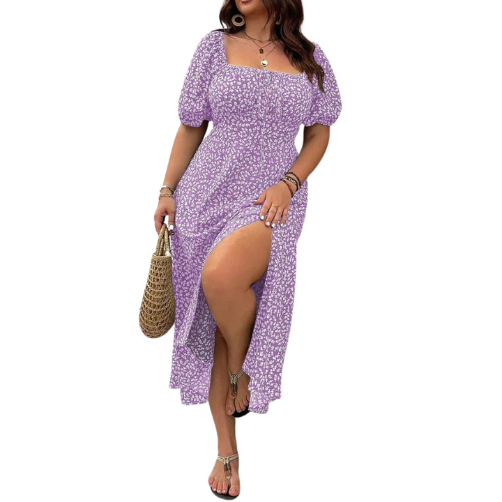 Sandra™ | Trendy plus size bloemen print jurk