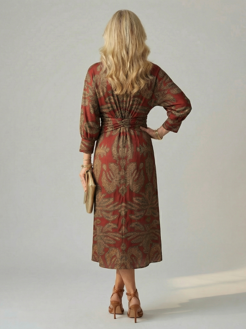 Lune | Natural wrap midi jurk