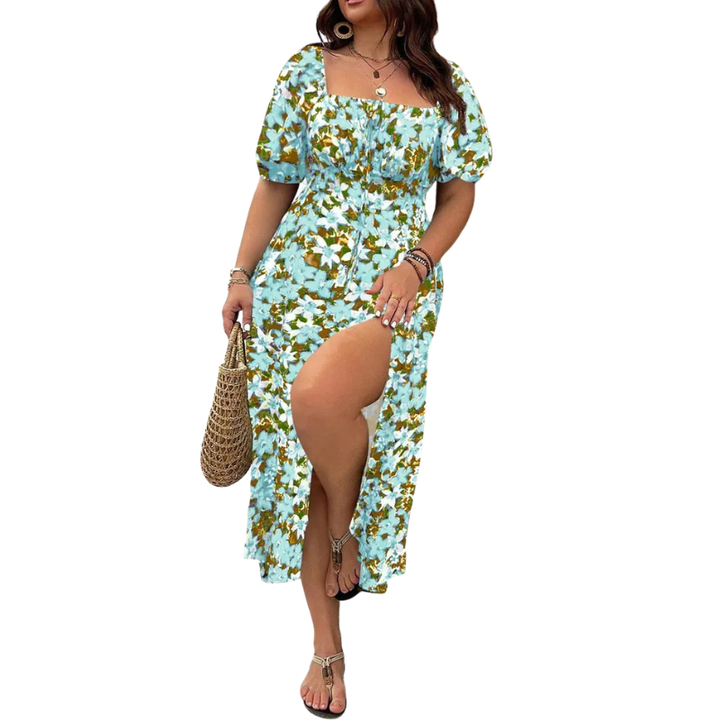 Sandra™ | Trendy plus size bloemen print jurk
