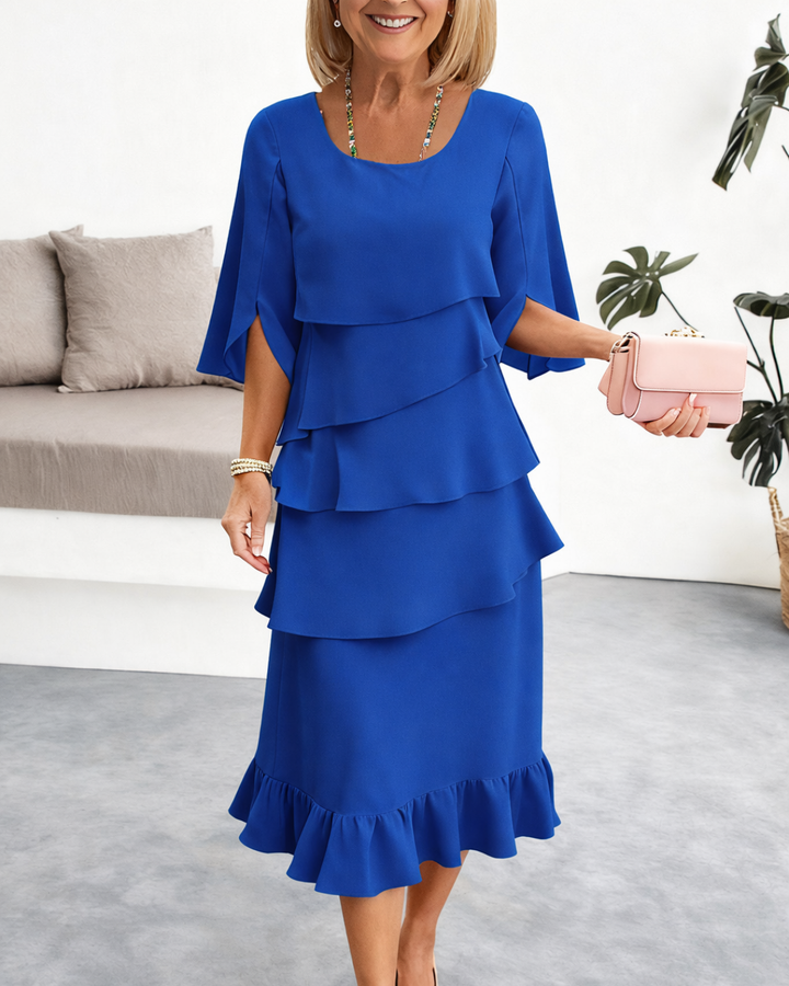 Margaret | Ruffle midi jurk