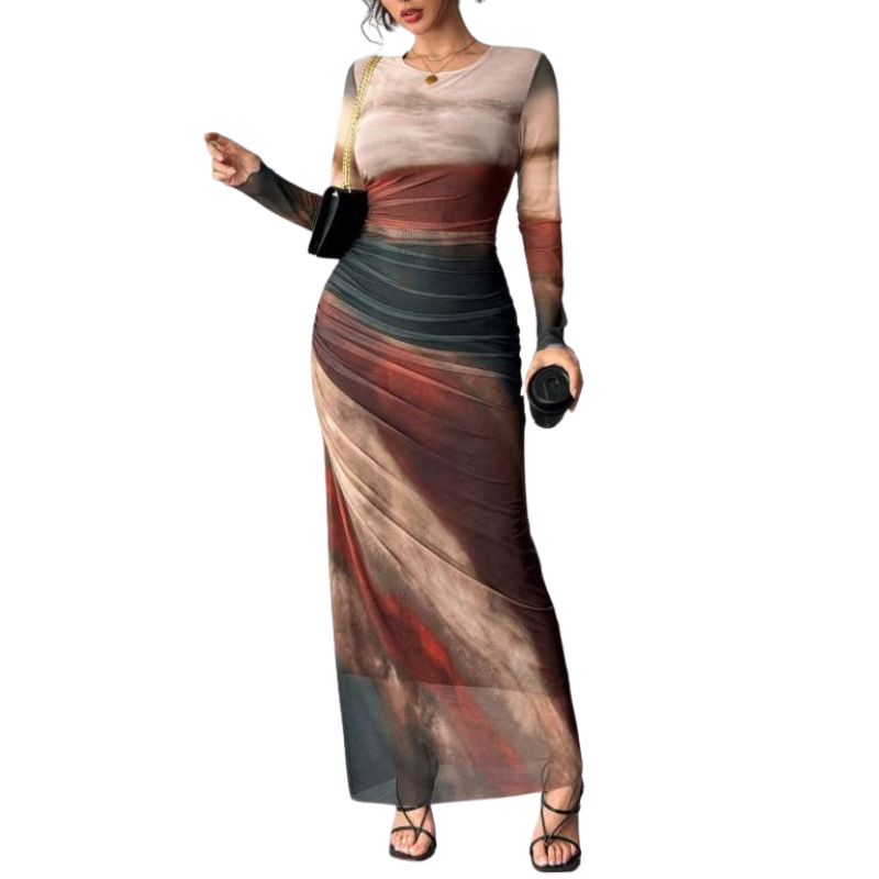 Chastity™ | Stijlvolle leopard ruched bodycon jurk