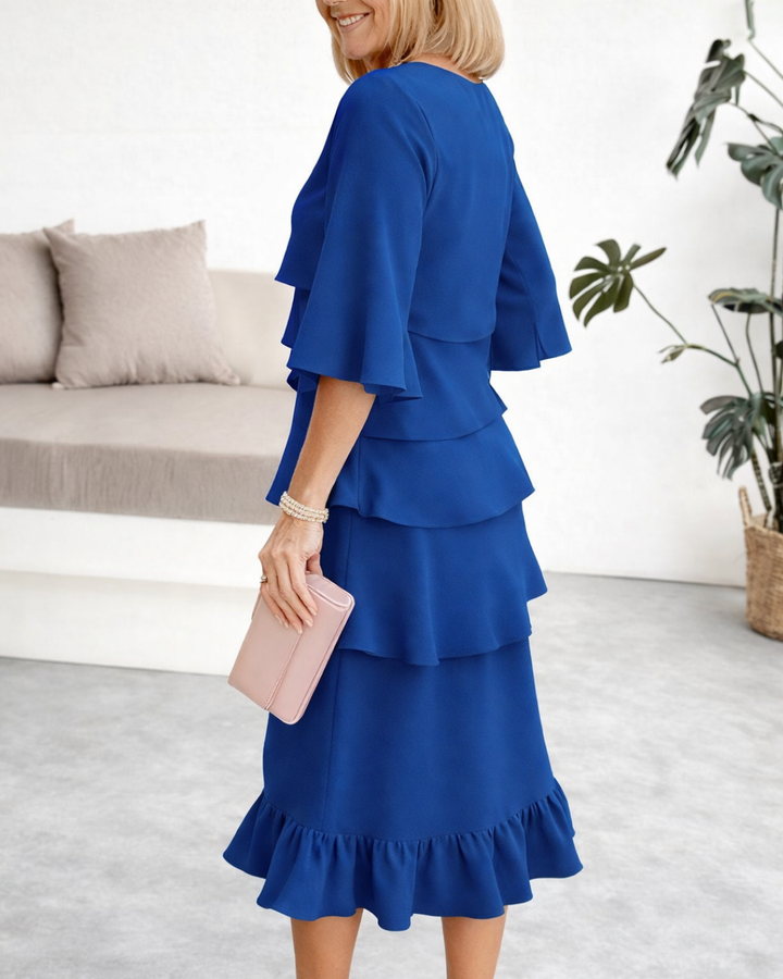 Margaret | Ruffle midi jurk