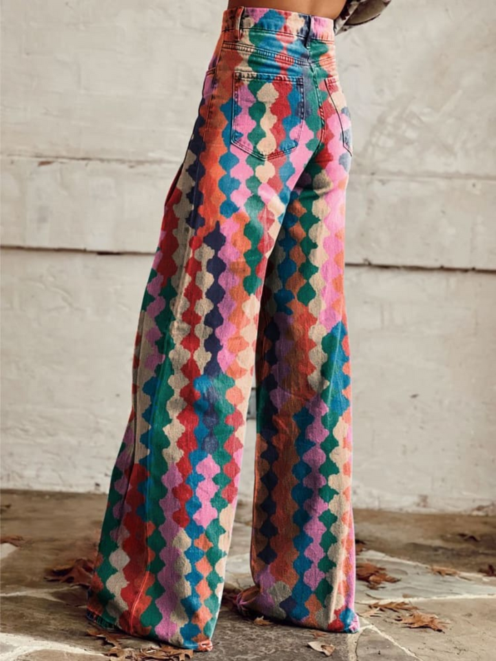 Beth™ | Vibrant boho wide-leg broek