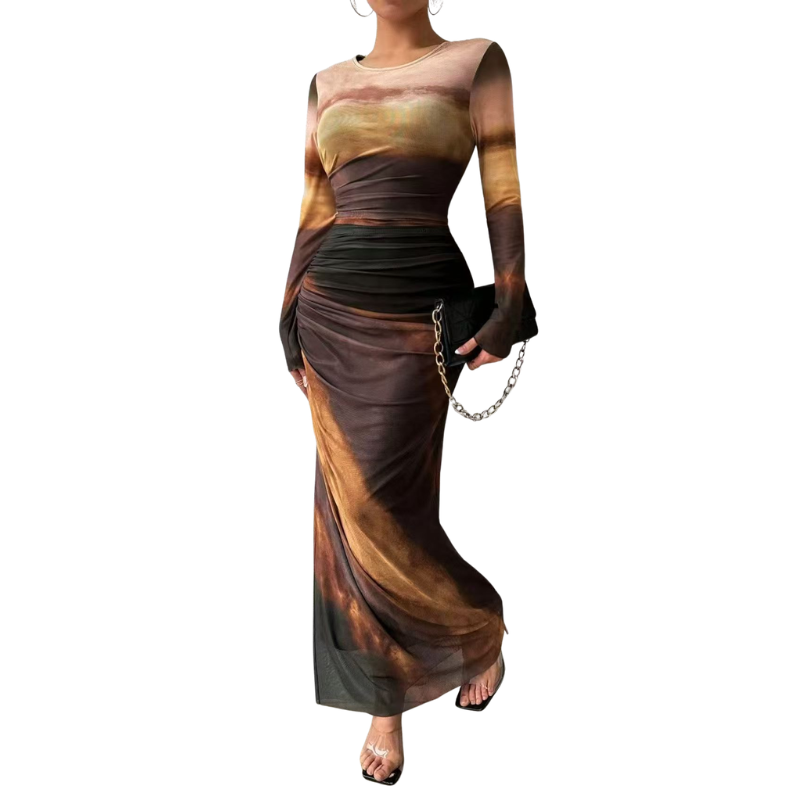 Chastity™ | Stijlvolle leopard ruched bodycon jurk