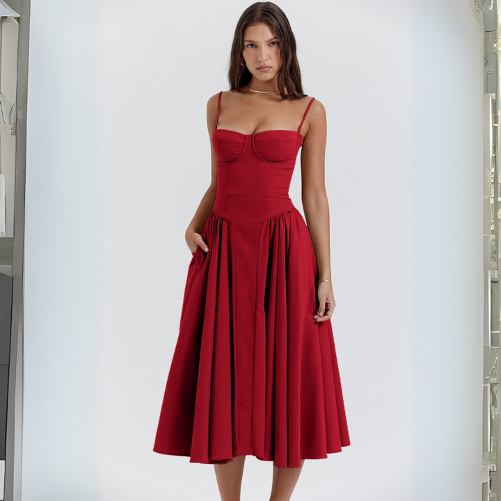 Trenta™ | Chique spaghetti strap bodycon midi jurk