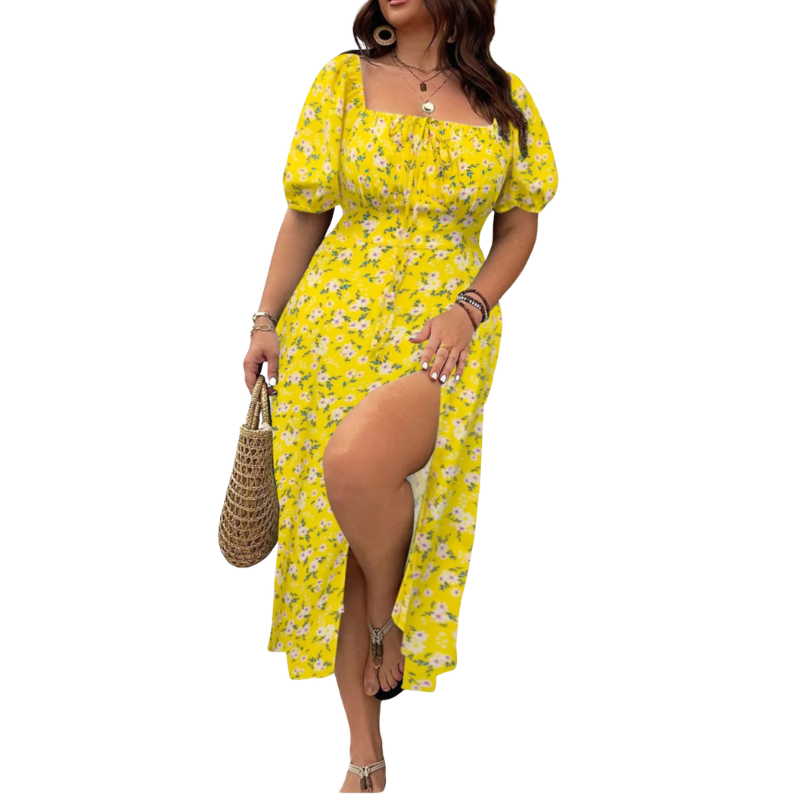 Sandra™ | Trendy plus size bloemen print jurk