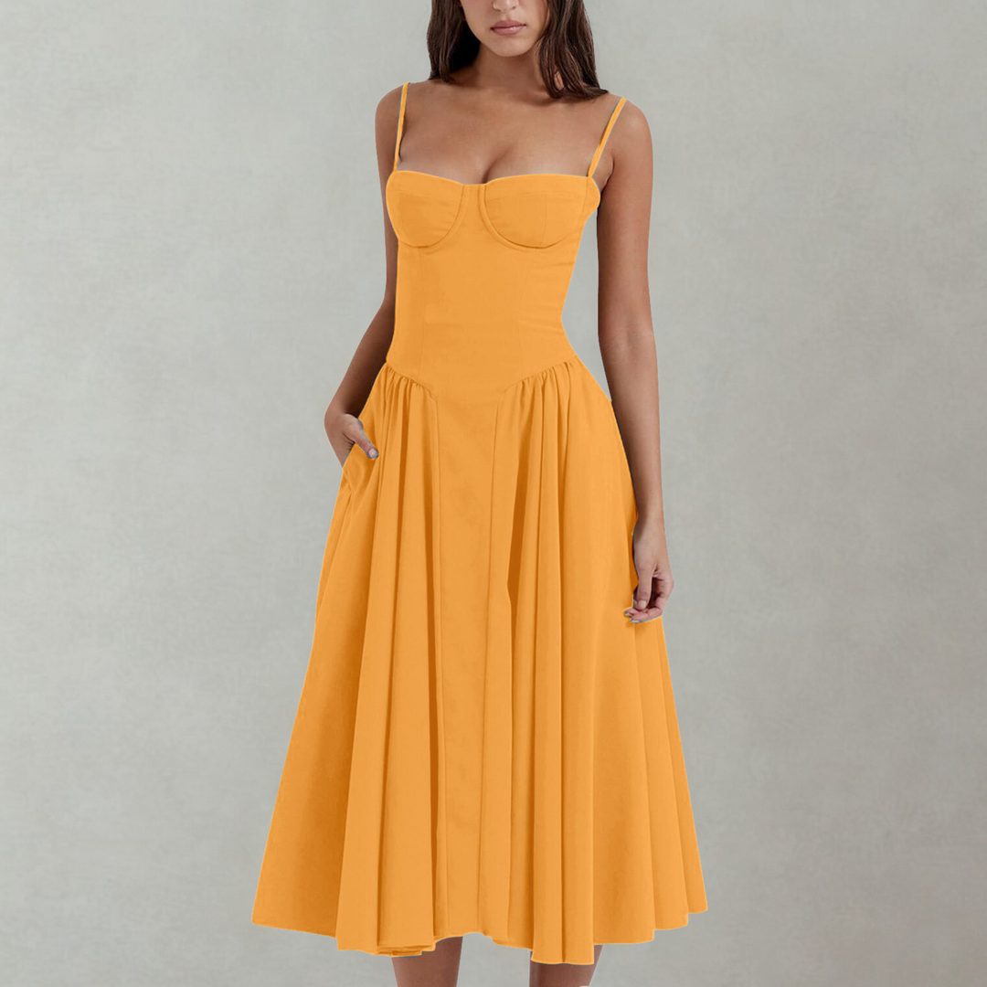 Trenta™ | Chique spaghetti strap bodycon midi jurk