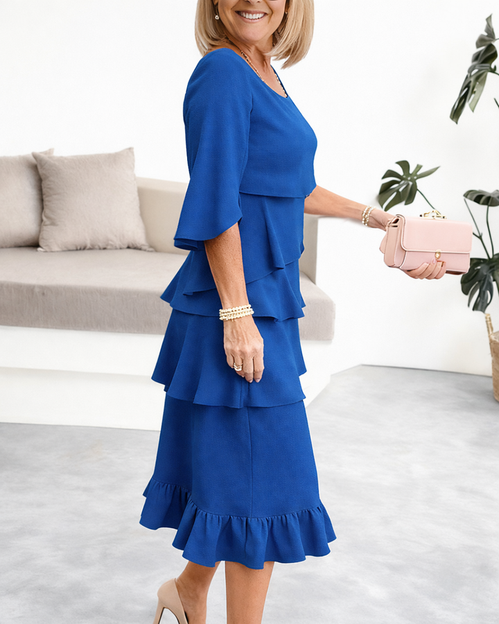 Margaret | Ruffle midi jurk