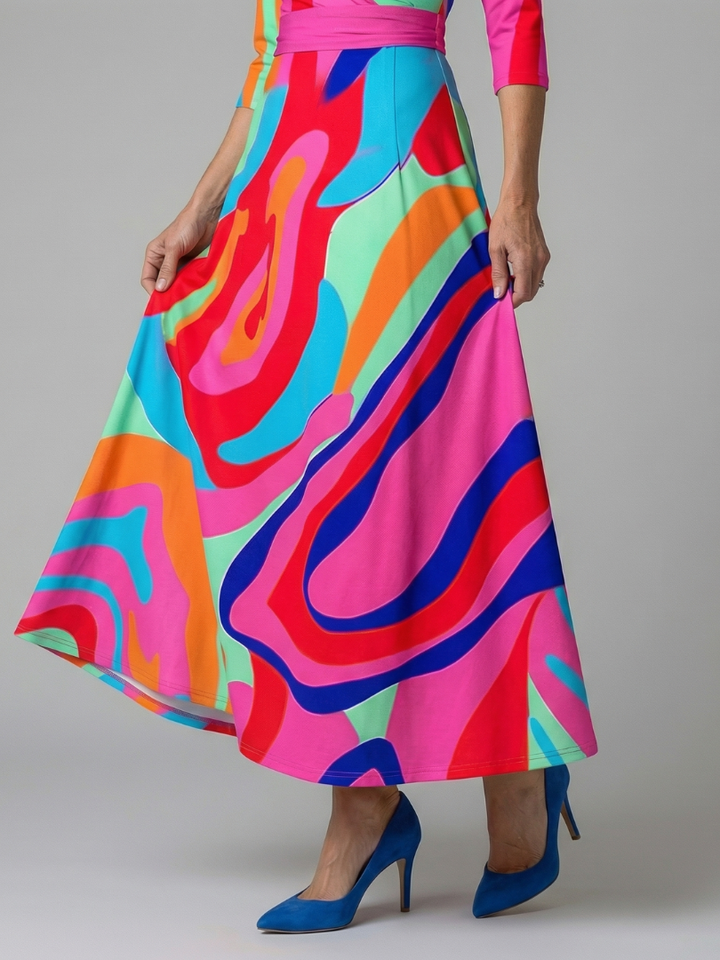 Celine | Cross wrap neck midi jurk