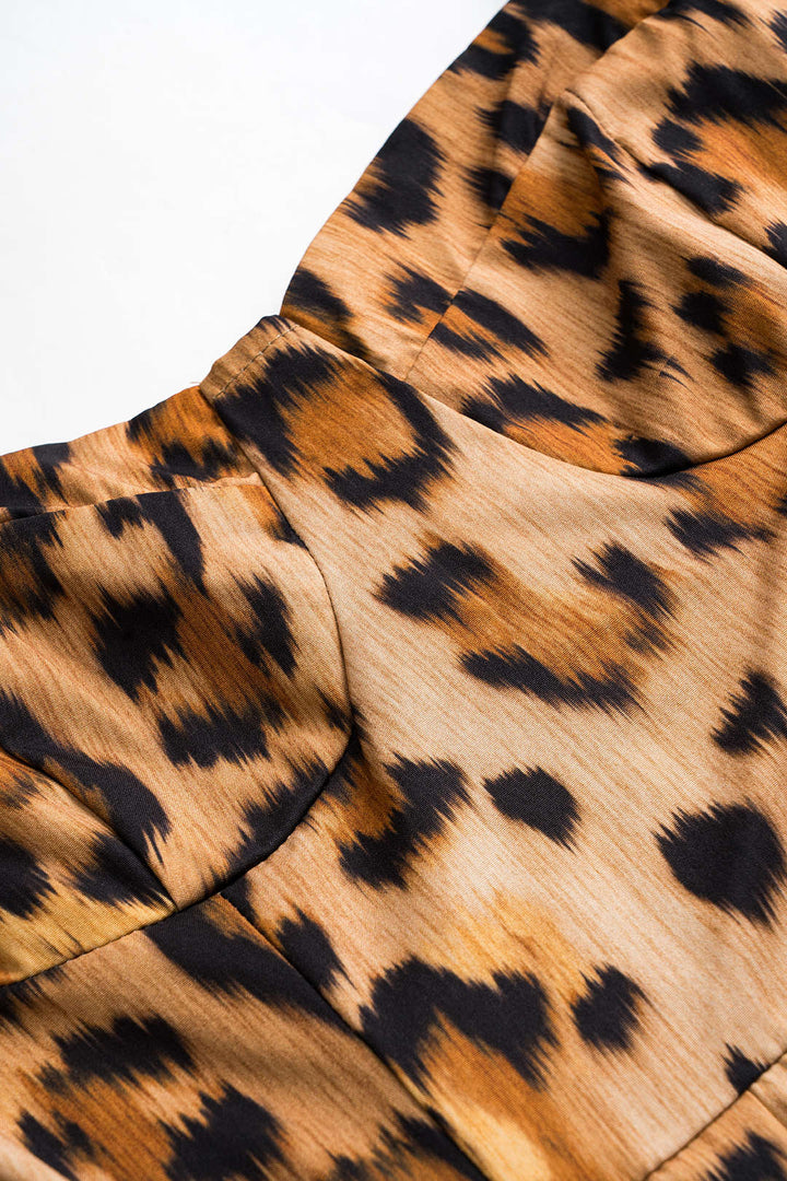 Bianca™ | Bold leopard print midi jurk