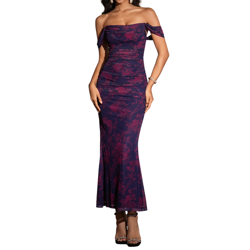 Primrose™ | Stijlvolle one-shoulder corset mesh jurk