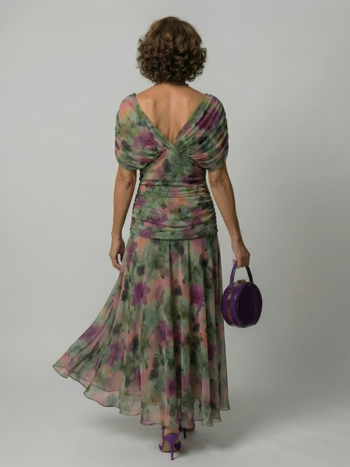 Calen | Off shoulder flow midi jurk