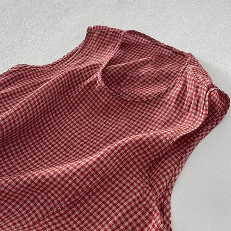 Sabina | Plaid zonder mouwen jurk