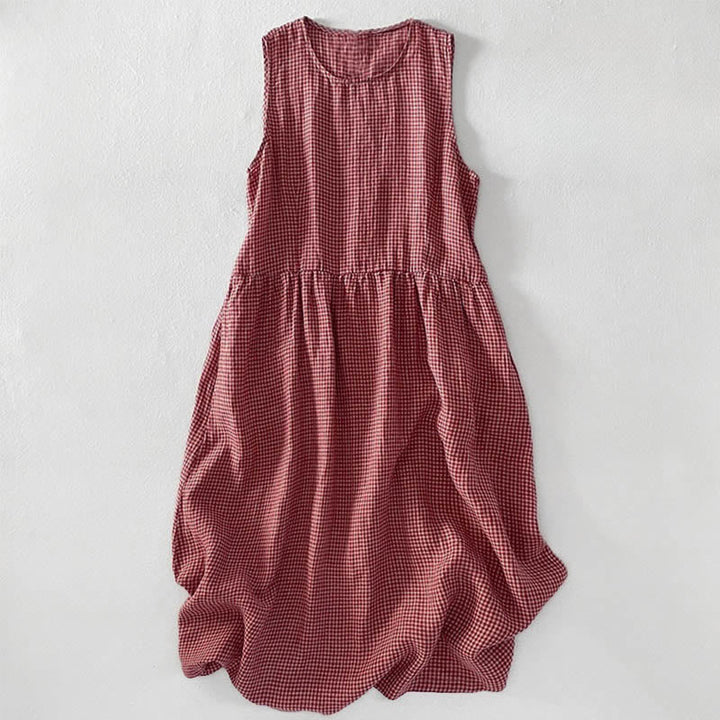 Sabina | Plaid zonder mouwen jurk