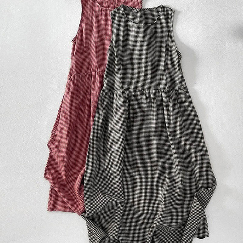Sabina | Plaid zonder mouwen jurk
