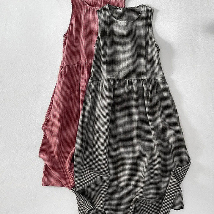 Sabina | Plaid zonder mouwen jurk
