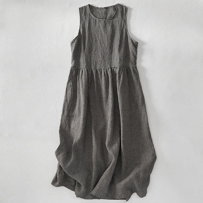 Sabina | Plaid zonder mouwen jurk
