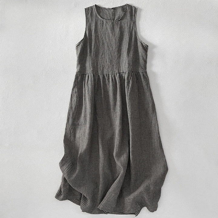 Sabina | Plaid zonder mouwen jurk