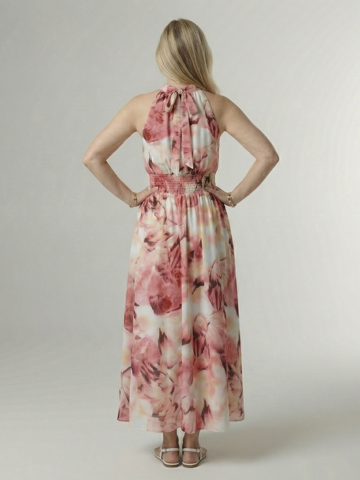 Sylin | Gathered halter midi jurk