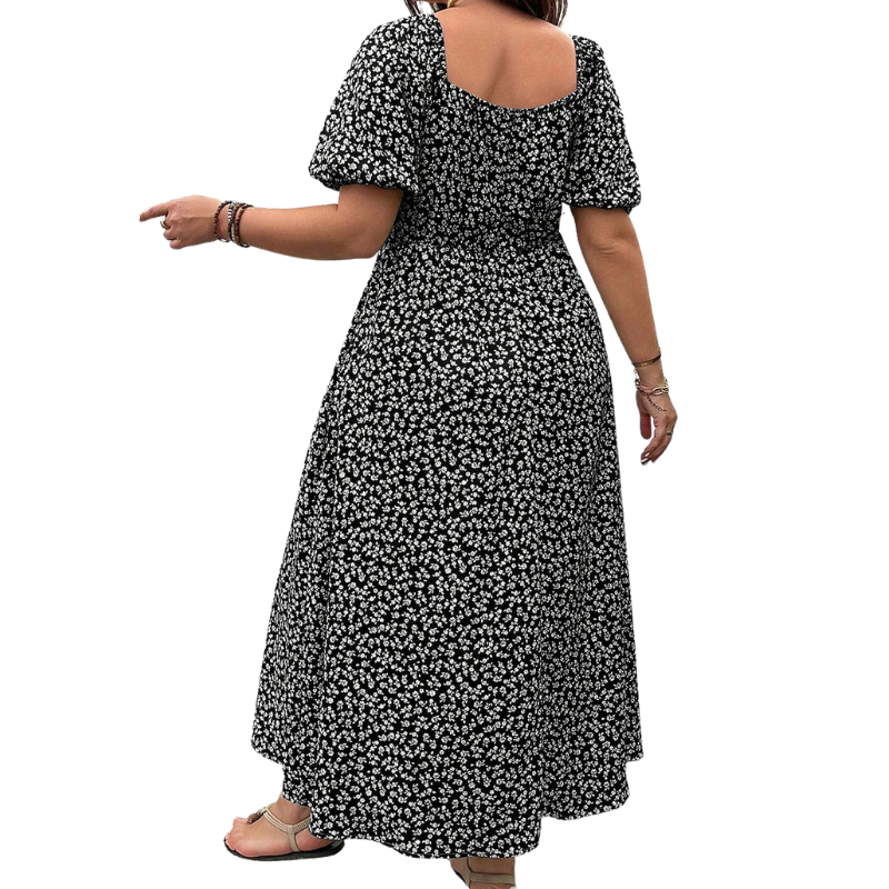 Sandra™ | Trendy plus size bloemen print jurk