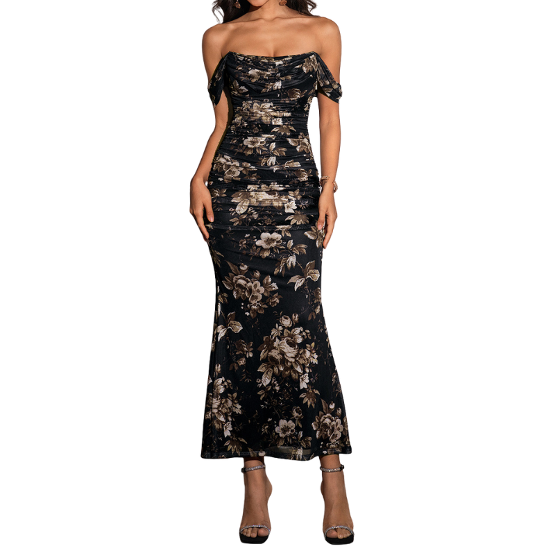Primrose™ | Stijlvolle one-shoulder corset mesh jurk
