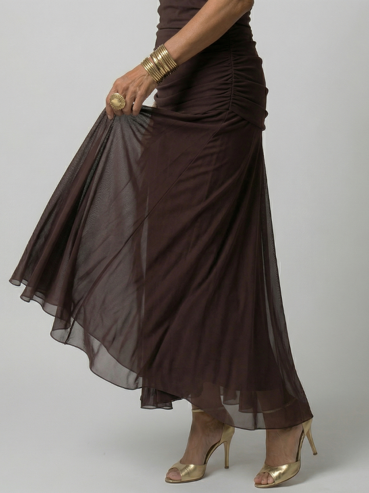 Calen | Off shoulder flow midi jurk