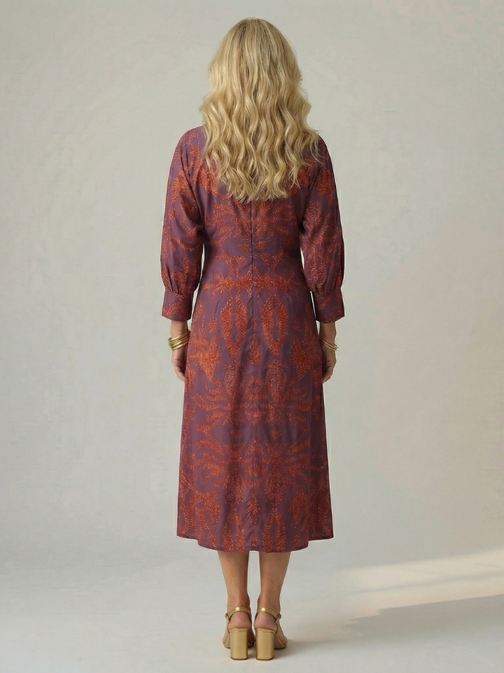 Lune | Natural wrap midi jurk