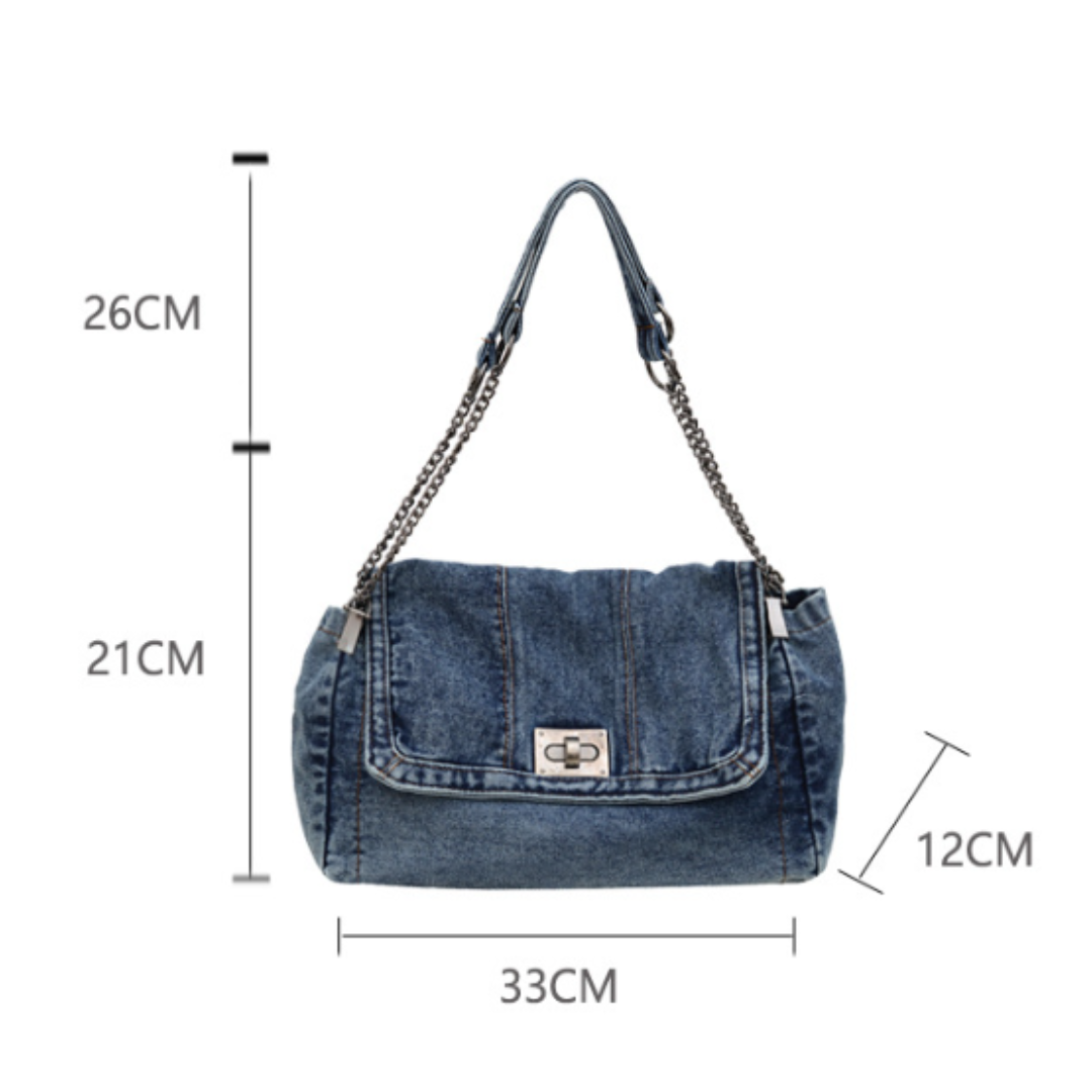 Frankie™ | Vintage denim chain schoudertas