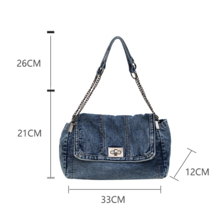 Frankie™ | Vintage denim chain schoudertas