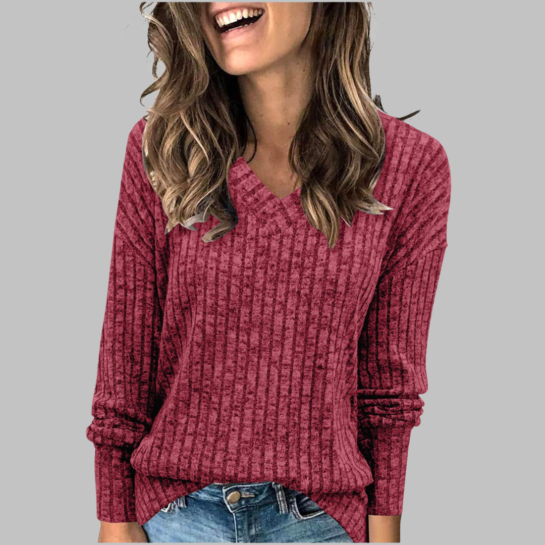 Dewy | Comfy V-hals lange mouwen top