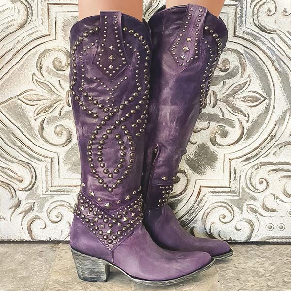 Mary | Western knee-high laarzen