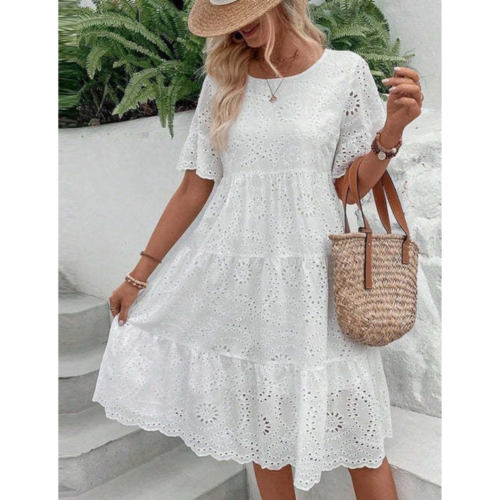 Raemi™ | Elegante ronde hals boho zomerjurk