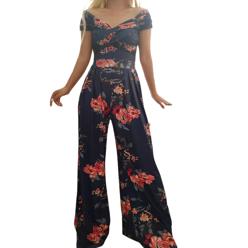 Chyna™ | Bloemen off shoulder wrap jumpsuit