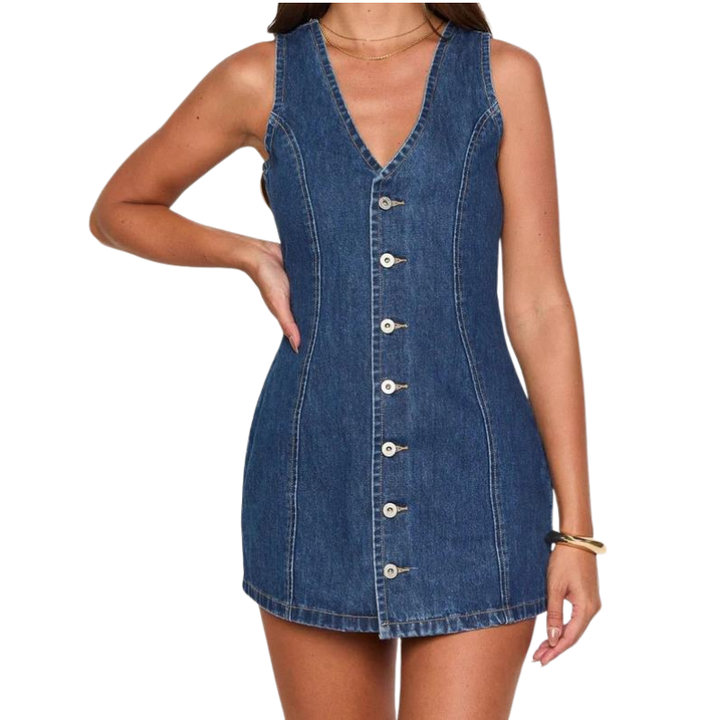 Yana™ | Chique zonder mouwen tie waist jurk