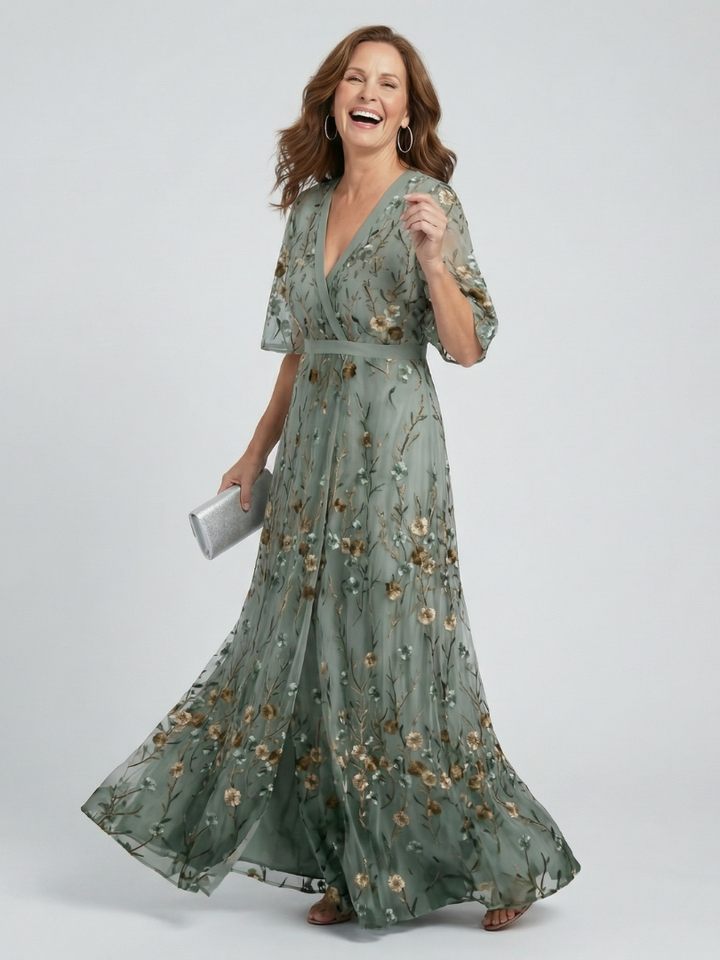 Selora | Halter bloom flow maxi jurk
