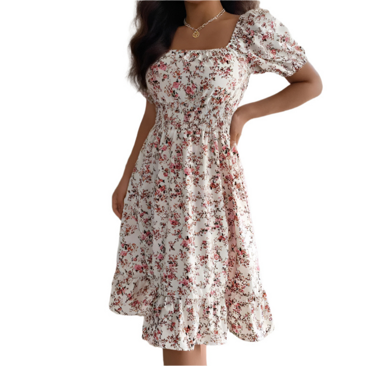 Hiraya™ | Klassieke square neck ruffled summer sundress